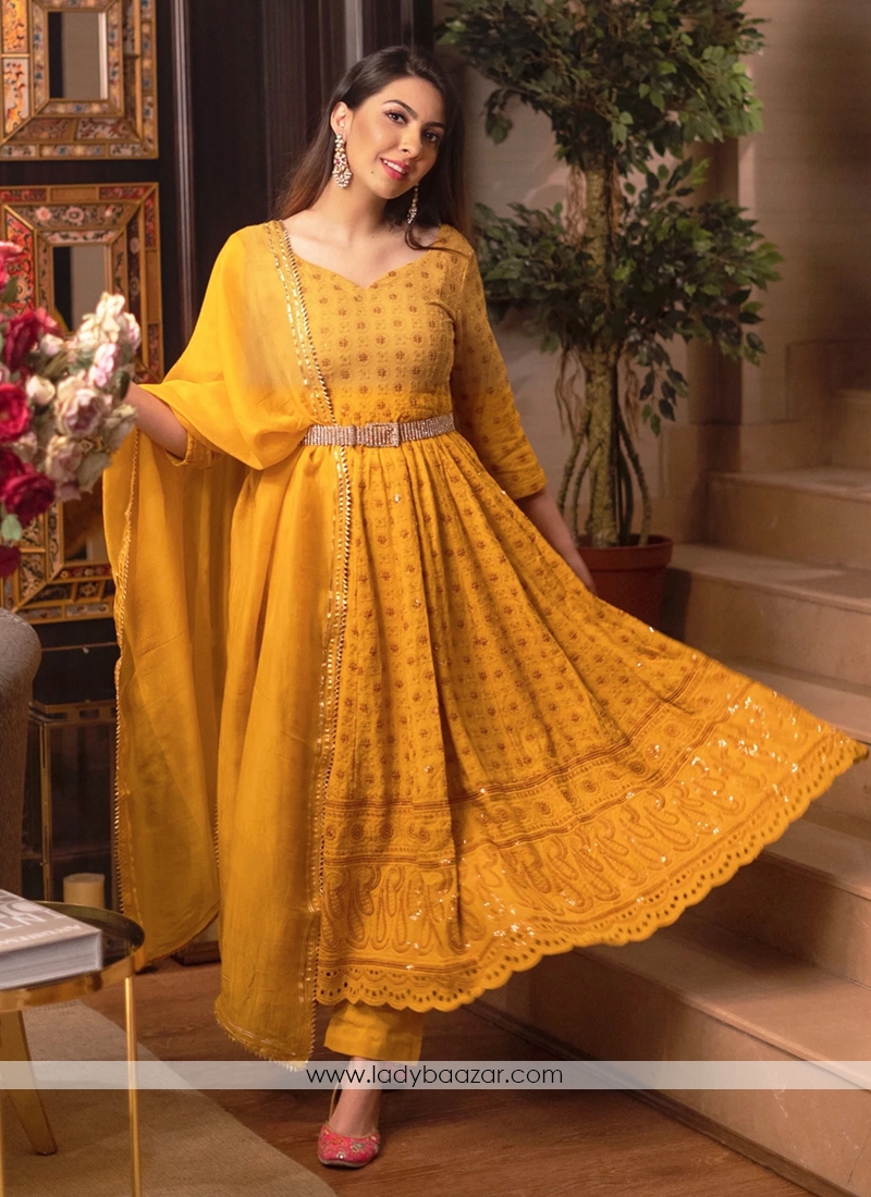 Peach Kamdani Lucknow Chikankari Anarkali Suit – Dress365days